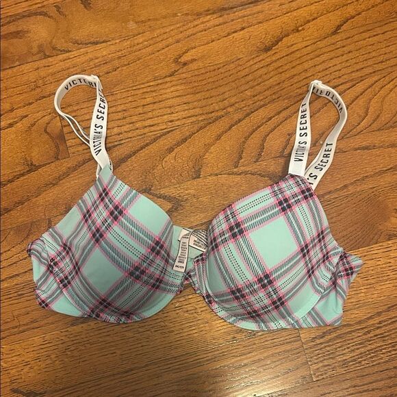 Victoria's Secret Pastel Plaid Bra 34C    A - Picture 1 of 3